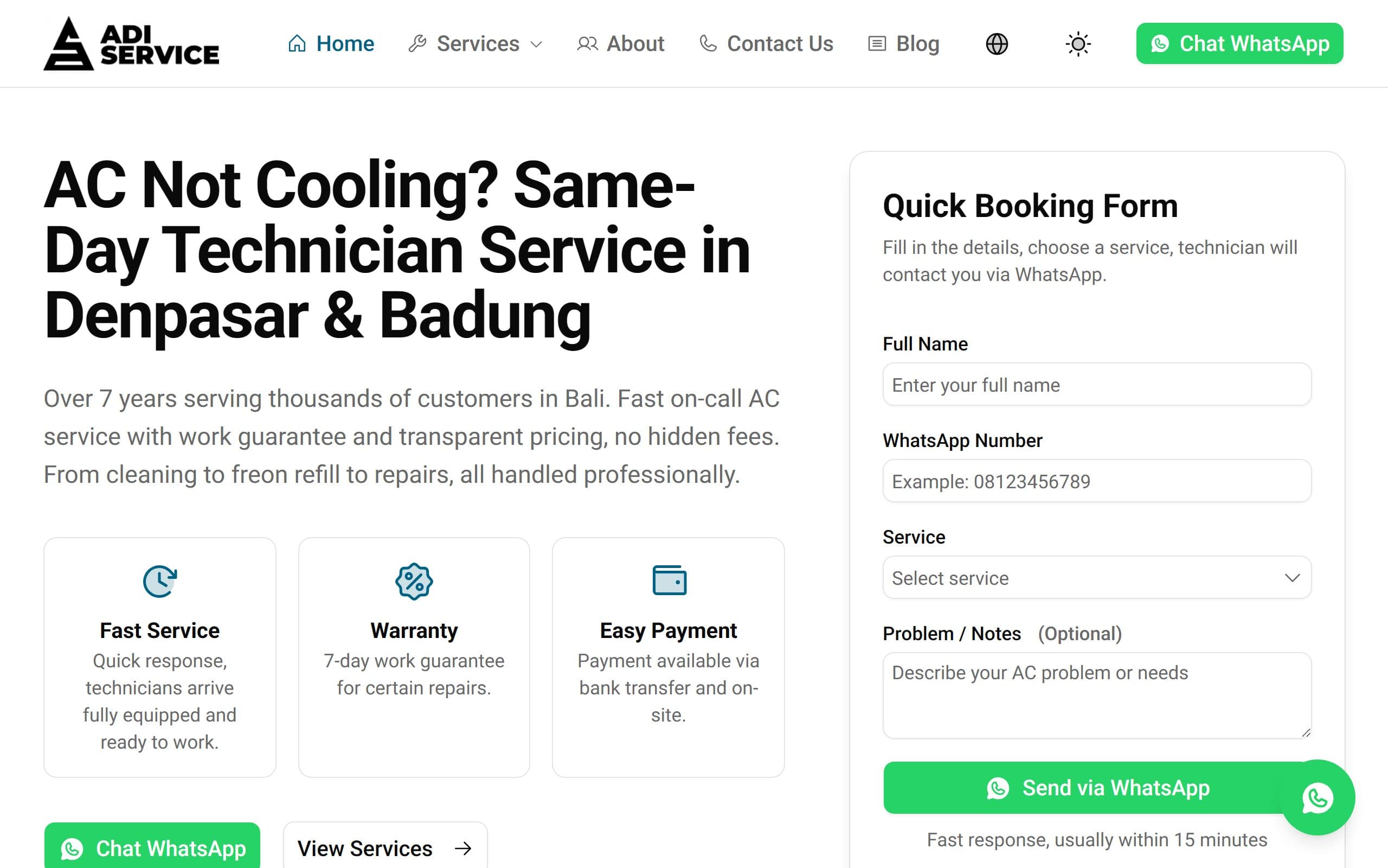 Home page of Adi Service AC