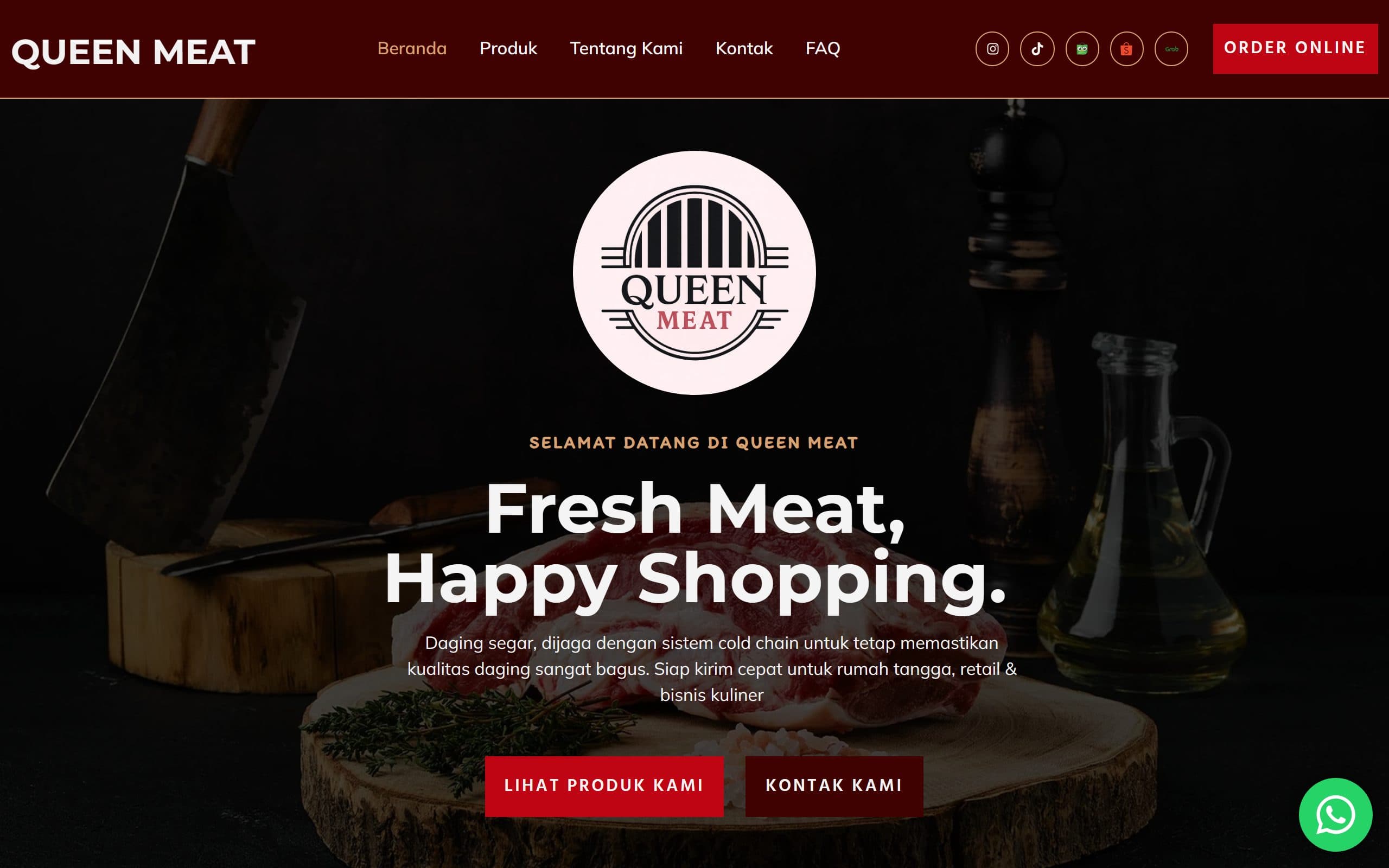 Home page of Queen Meat Bali
